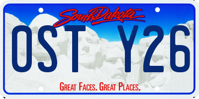 SD license plate 0STY26