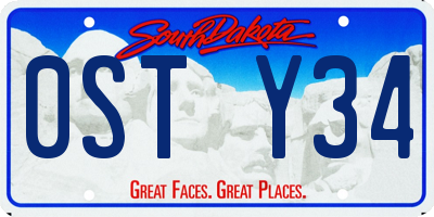 SD license plate 0STY34