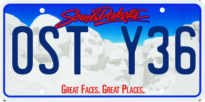 SD license plate 0STY36