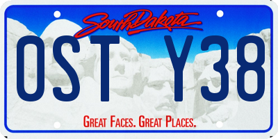 SD license plate 0STY38