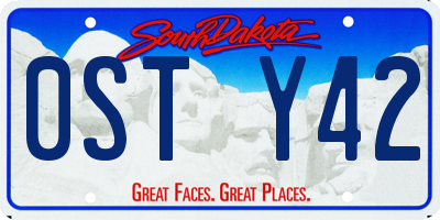 SD license plate 0STY42