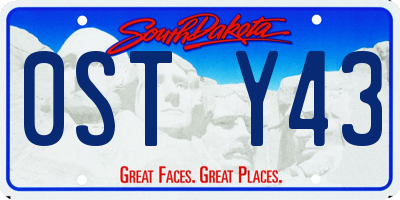 SD license plate 0STY43