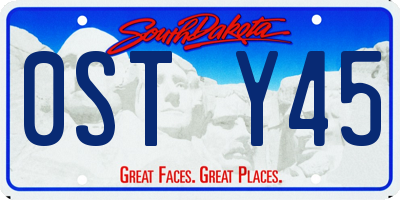 SD license plate 0STY45