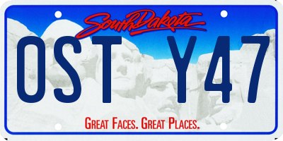 SD license plate 0STY47