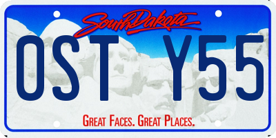 SD license plate 0STY55