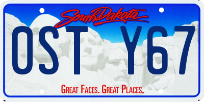 SD license plate 0STY67