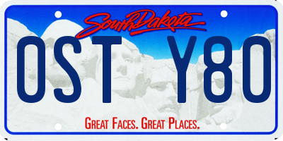 SD license plate 0STY80