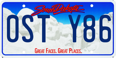 SD license plate 0STY86