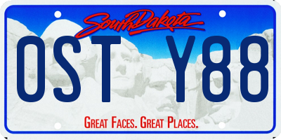 SD license plate 0STY88