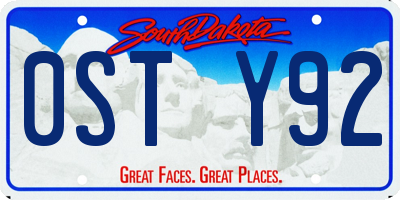 SD license plate 0STY92
