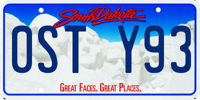 SD license plate 0STY93