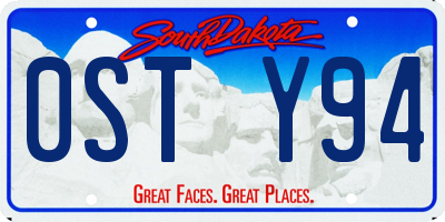 SD license plate 0STY94