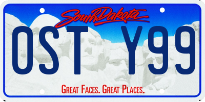 SD license plate 0STY99