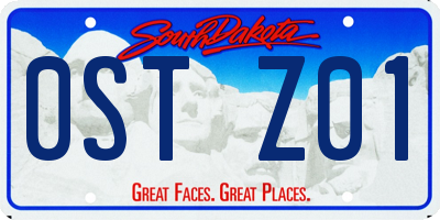 SD license plate 0STZ01