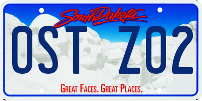 SD license plate 0STZ02