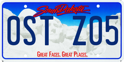 SD license plate 0STZ05