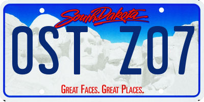 SD license plate 0STZ07
