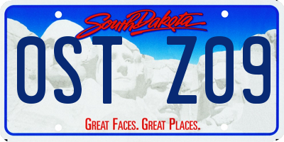 SD license plate 0STZ09
