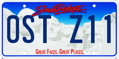 SD license plate 0STZ11