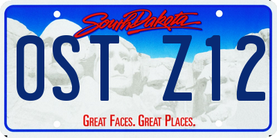 SD license plate 0STZ12