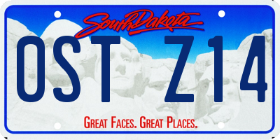 SD license plate 0STZ14