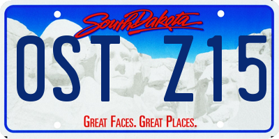 SD license plate 0STZ15