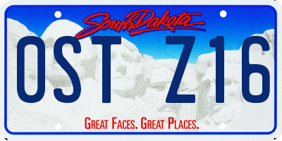 SD license plate 0STZ16
