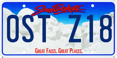 SD license plate 0STZ18