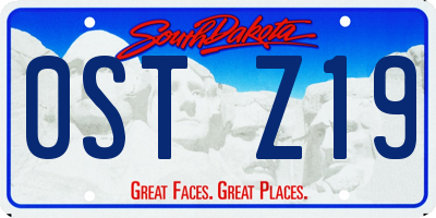 SD license plate 0STZ19