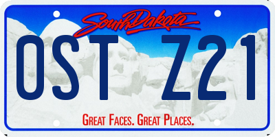 SD license plate 0STZ21