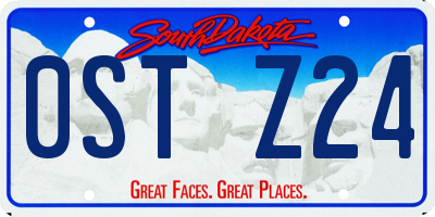 SD license plate 0STZ24