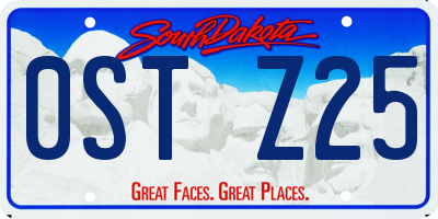 SD license plate 0STZ25