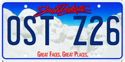 SD license plate 0STZ26