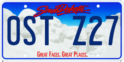 SD license plate 0STZ27