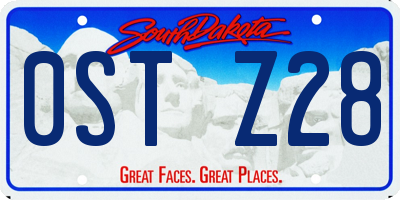 SD license plate 0STZ28