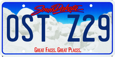 SD license plate 0STZ29