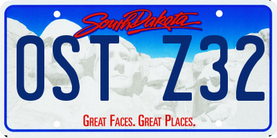 SD license plate 0STZ32