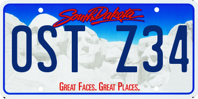 SD license plate 0STZ34