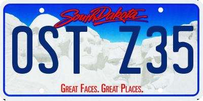 SD license plate 0STZ35