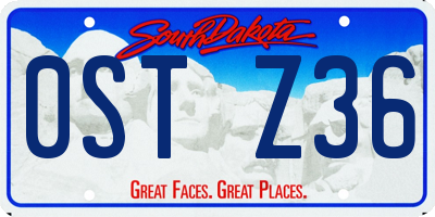 SD license plate 0STZ36