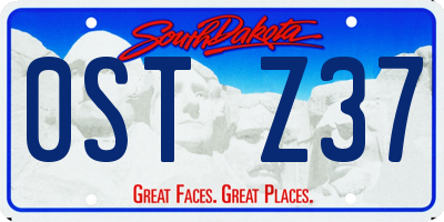 SD license plate 0STZ37