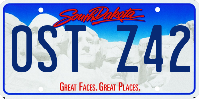SD license plate 0STZ42