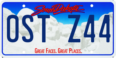 SD license plate 0STZ44