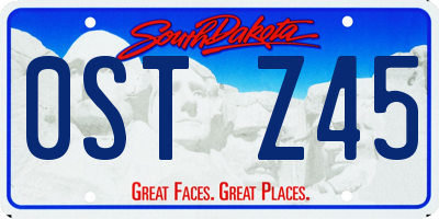 SD license plate 0STZ45