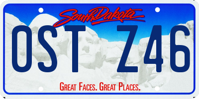 SD license plate 0STZ46