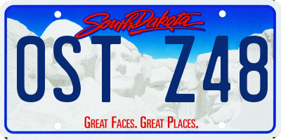 SD license plate 0STZ48