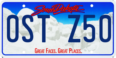 SD license plate 0STZ50