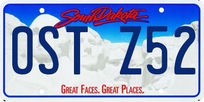SD license plate 0STZ52