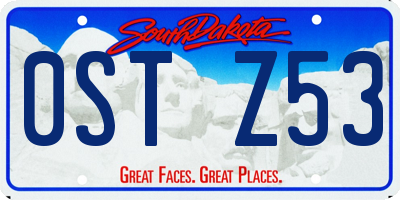 SD license plate 0STZ53