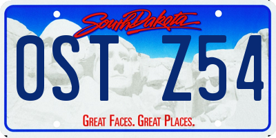 SD license plate 0STZ54